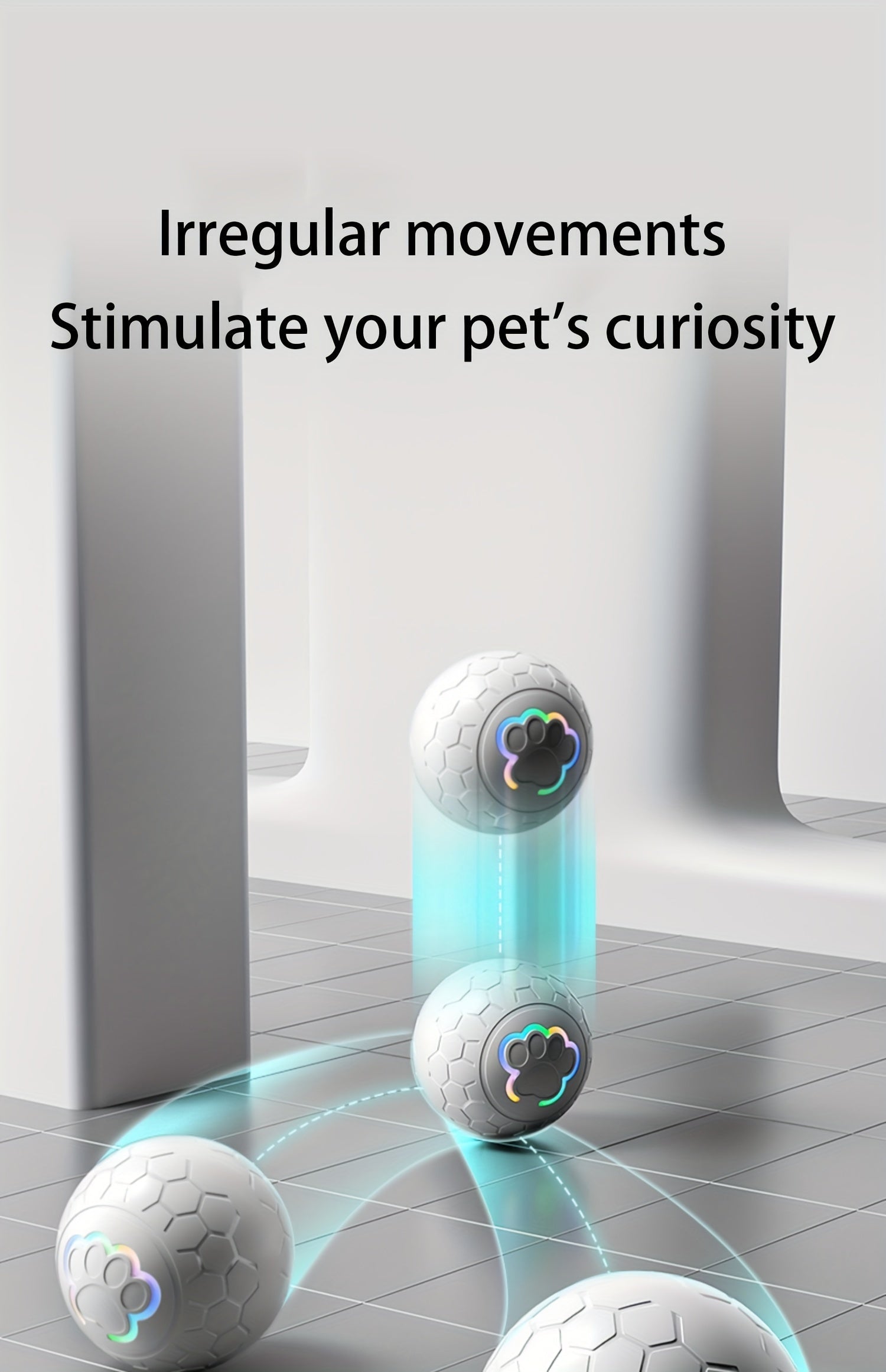 [Interactive Smart Dog Ball] Interactive Smart Dog Ball - 1-Pack 56mm/2.22in Auto Jump & Play Fetch Toy | Type-C Rechargeable, Long-Lasting Battery, Pixelated Design for Puppy Training & Playtime, USB Rechargeable, Userfriend