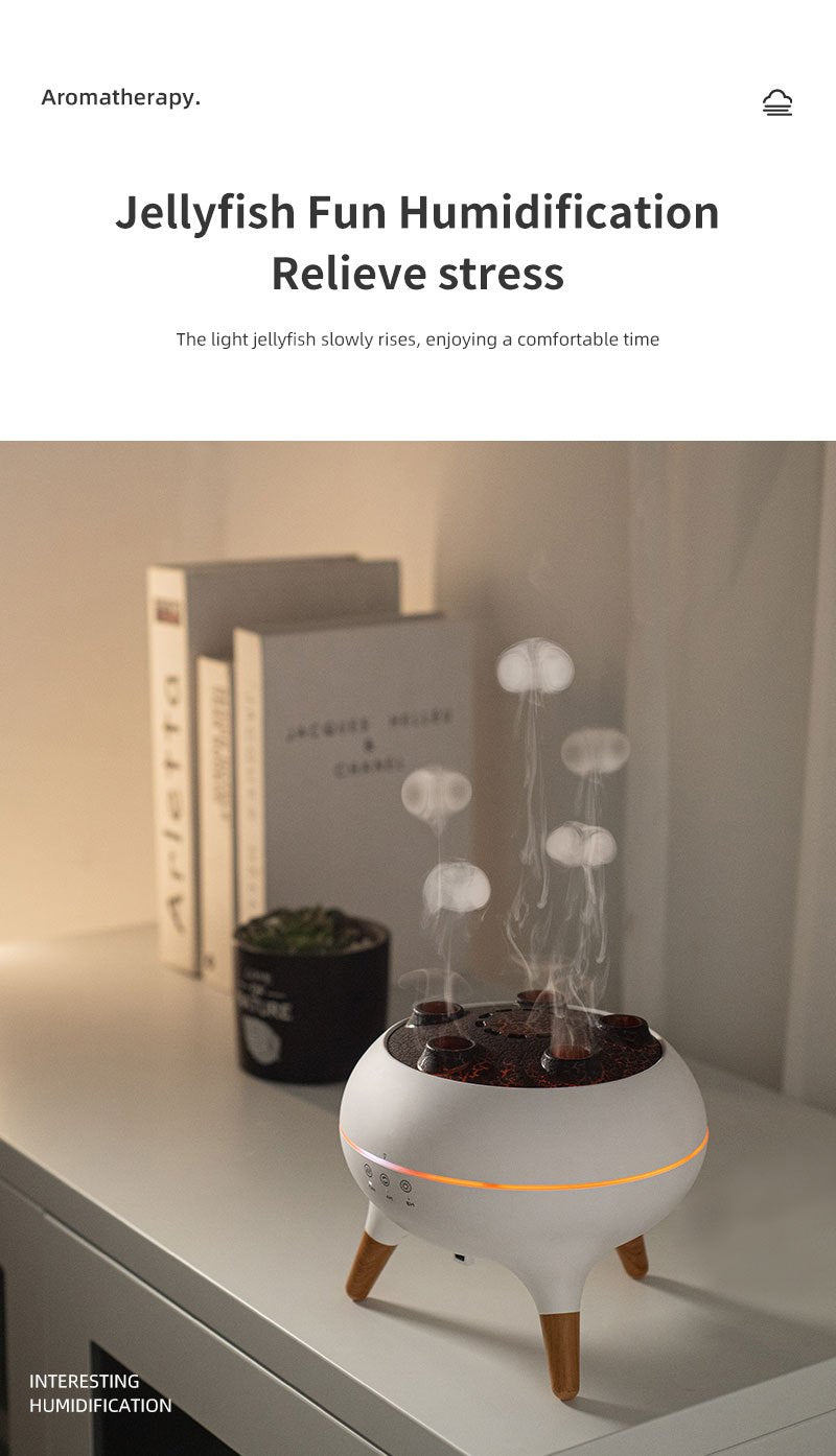 1pc Jellyfish Diffuser, (8.45oz), with Remote Control, 7-Color LED Lights, Easy to Clean & Top Fill, Soundwave technology Technology Operation, Cool Mist Humidifier for Travel, Office, Bedroom and Kids' Room, Travel Humidifie