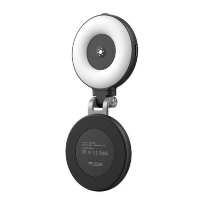 Magnetic Fill Light Mini Selfie Ring Fill Light 3 Modes with Mirror Light Universal for Smartphone Iphone Android