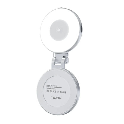 Magnetic Fill Light Mini Selfie Ring Fill Light 3 Modes with Mirror Light Universal for Smartphone Iphone Android
