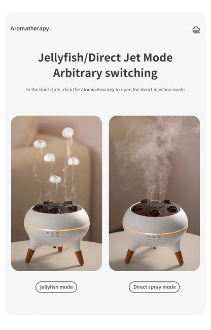 1pc Jellyfish Diffuser, (8.45oz), with Remote Control, 7-Color LED Lights, Easy to Clean & Top Fill, Soundwave technology Technology Operation, Cool Mist Humidifier for Travel, Office, Bedroom and Kids' Room, Travel Humidifie